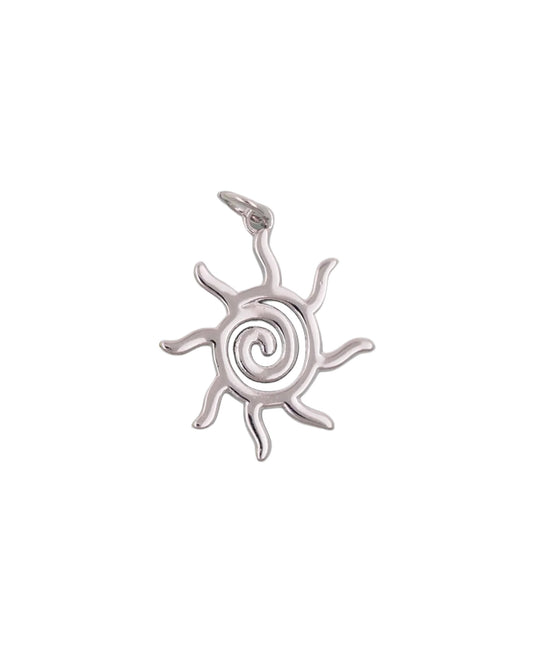Silver Swirl Sun Charm