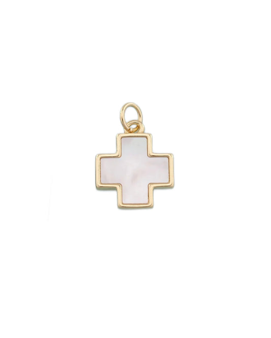 Clover Pearl Cross Charm