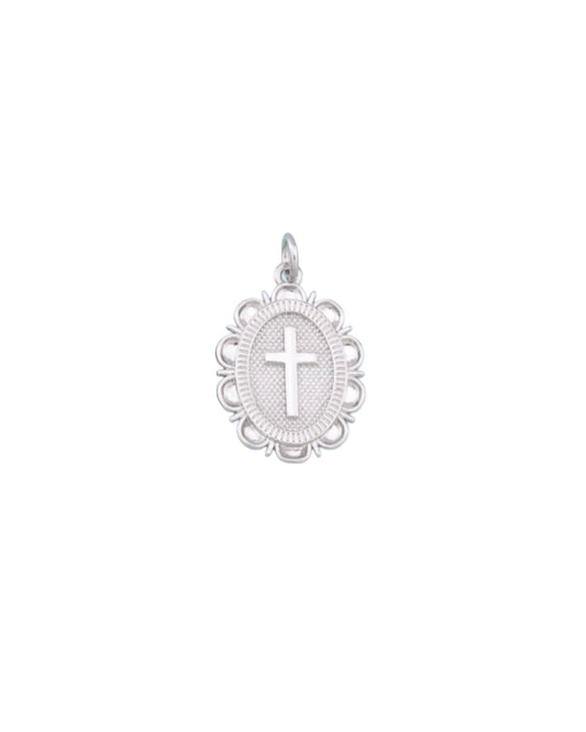 Silver Vintage Cross Charm