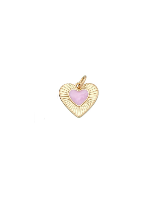 Pink Gold Heart Charm