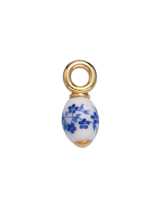 Blue Flower Teardrop Charm