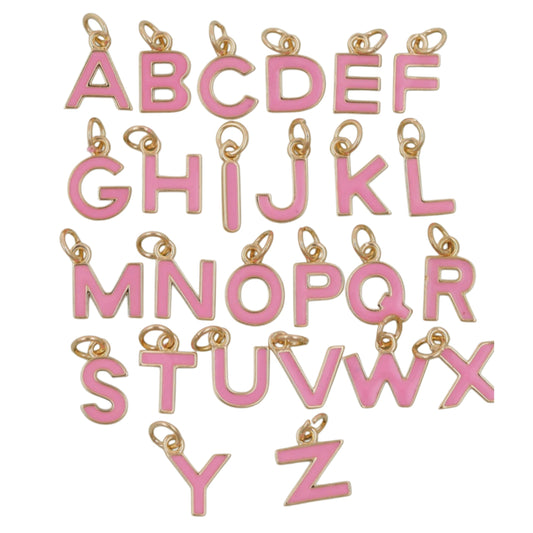 Pink and Gold Letter Charms