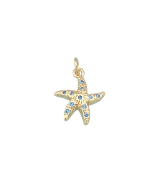 Blue Gem Starfish Charm