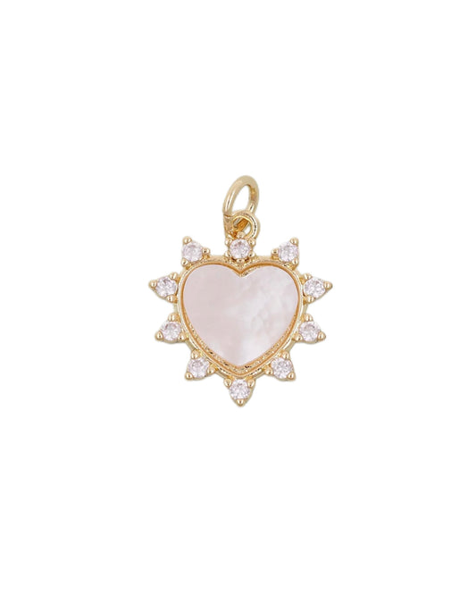 Tiny Radiant Heart Pearl Charm