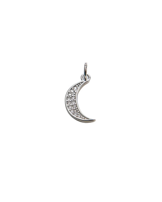 Silver Shine Moon Charm