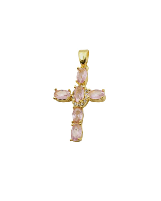 Pink Shine Cross Charm