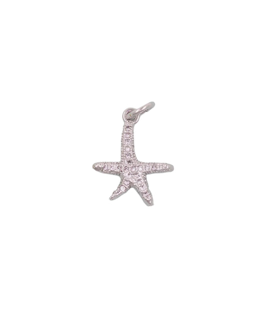 Tiny Silver Shine Starfish Charm