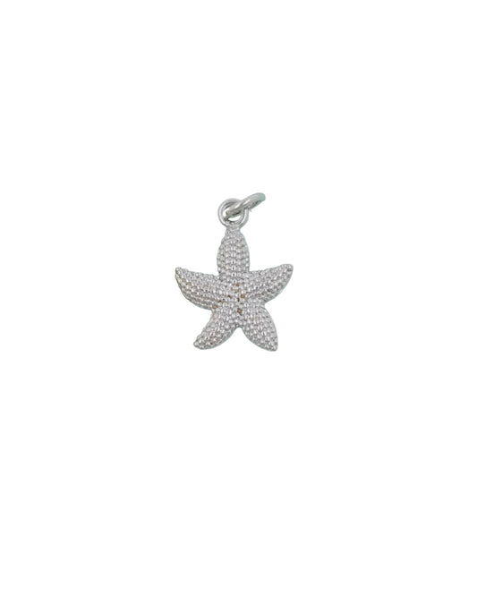 Silver Tiny Puffy Starfish Charm
