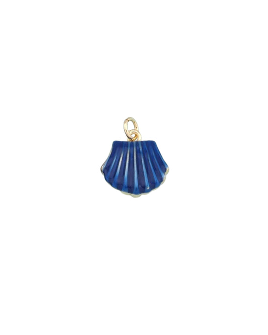 Navy Blue Scallop Shell Charm