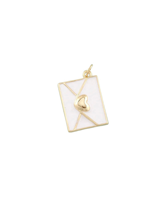 White Letter Envelope Charm