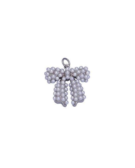 Silver Pearl Bow Charm