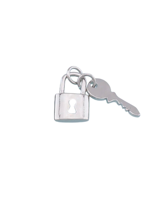 Silver Lock & Key Charm