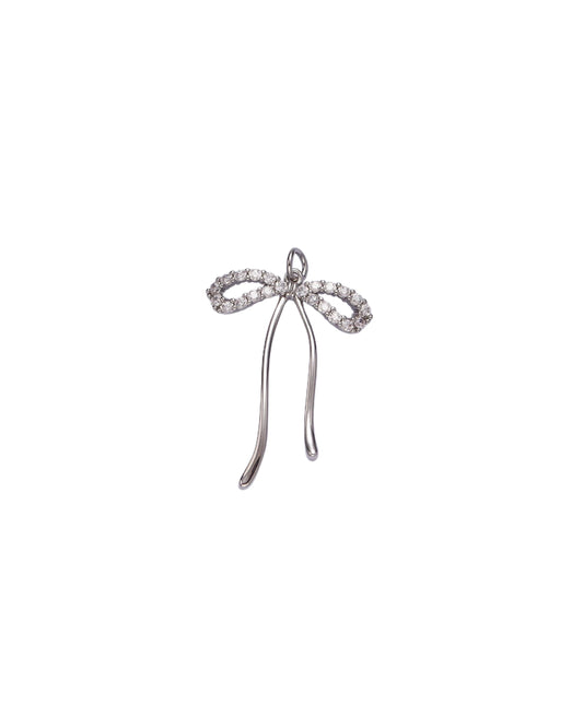 Silver Shine Bow Charm