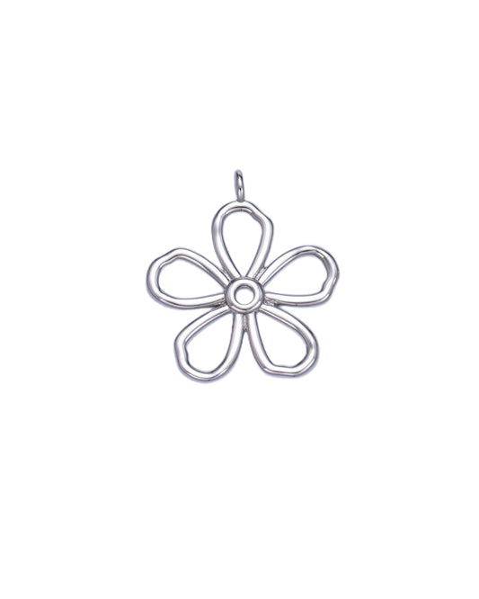 Silver Boho Flower Charm