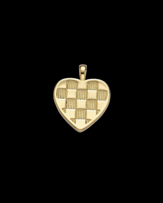 Gold Checkered Heart