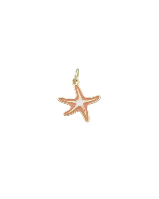 Small Orange Starfish Charm