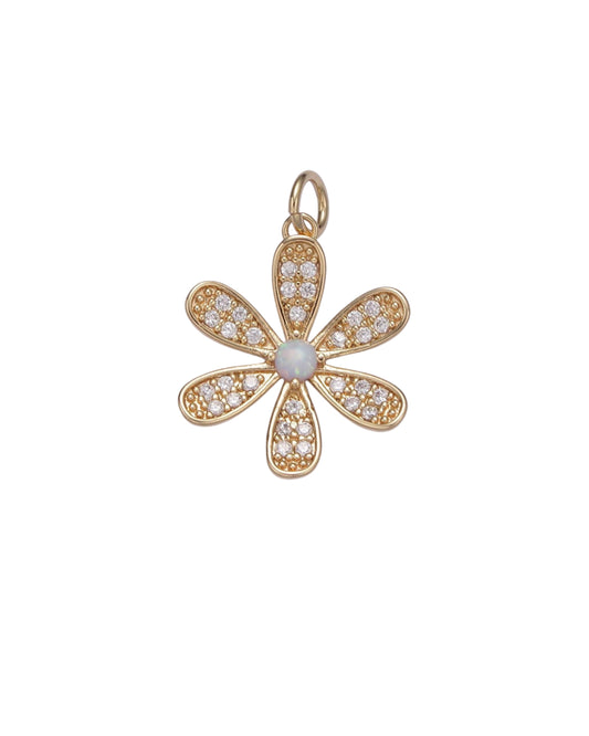 Opal Shine Flower Charm