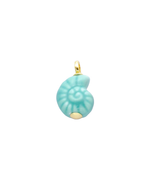 Ocean Blue Swirl Shell Charm