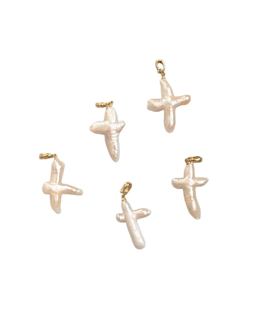 Cross Pearl Charm