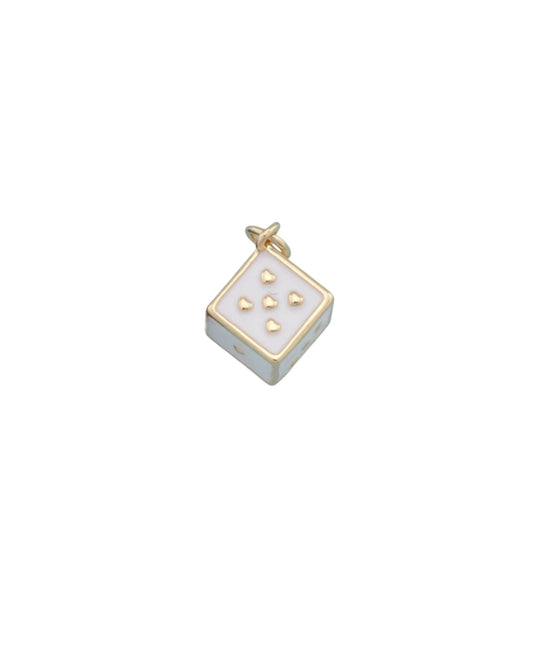 White Cube Dice Charm