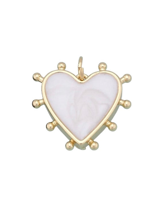 White Pearly Heart Charm