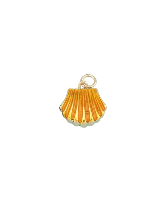Orange Scallop Shell Charm