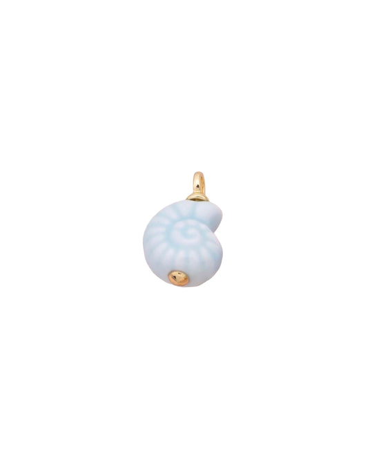 Baby Blue Swirl Shell Charm