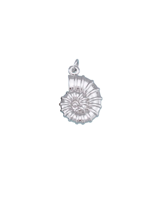 Silver Spiral Shell Charm