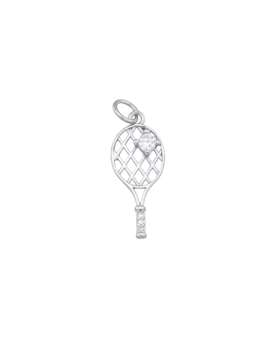 Silver Tennis Racket Charm
