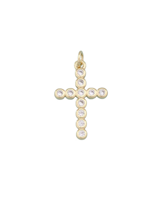 Circle Shine Cross Charm