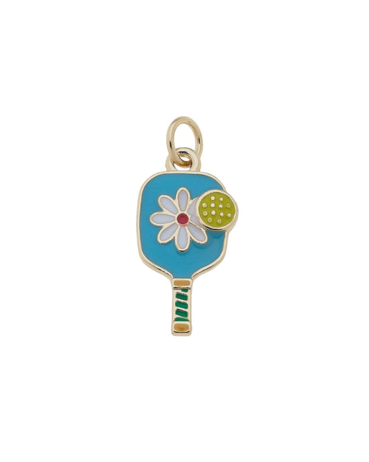 Blue Flower Pickleball Charm