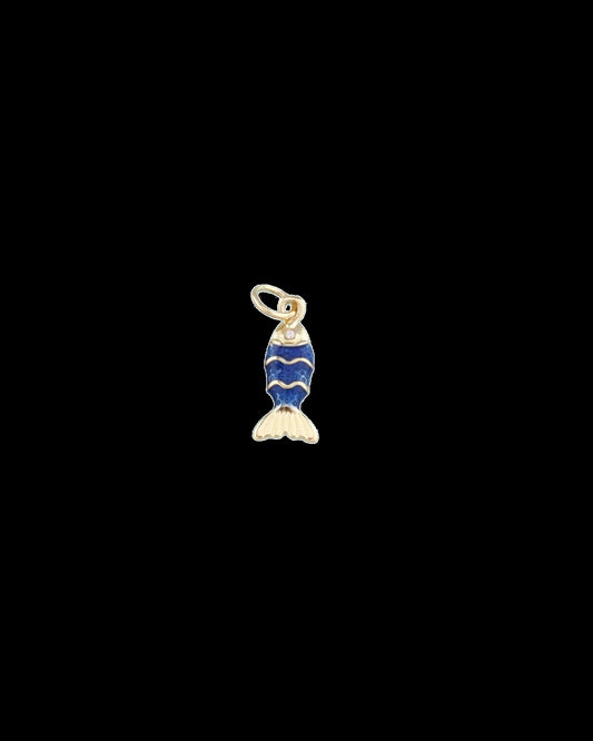 Tiny Blue Fish Charm
