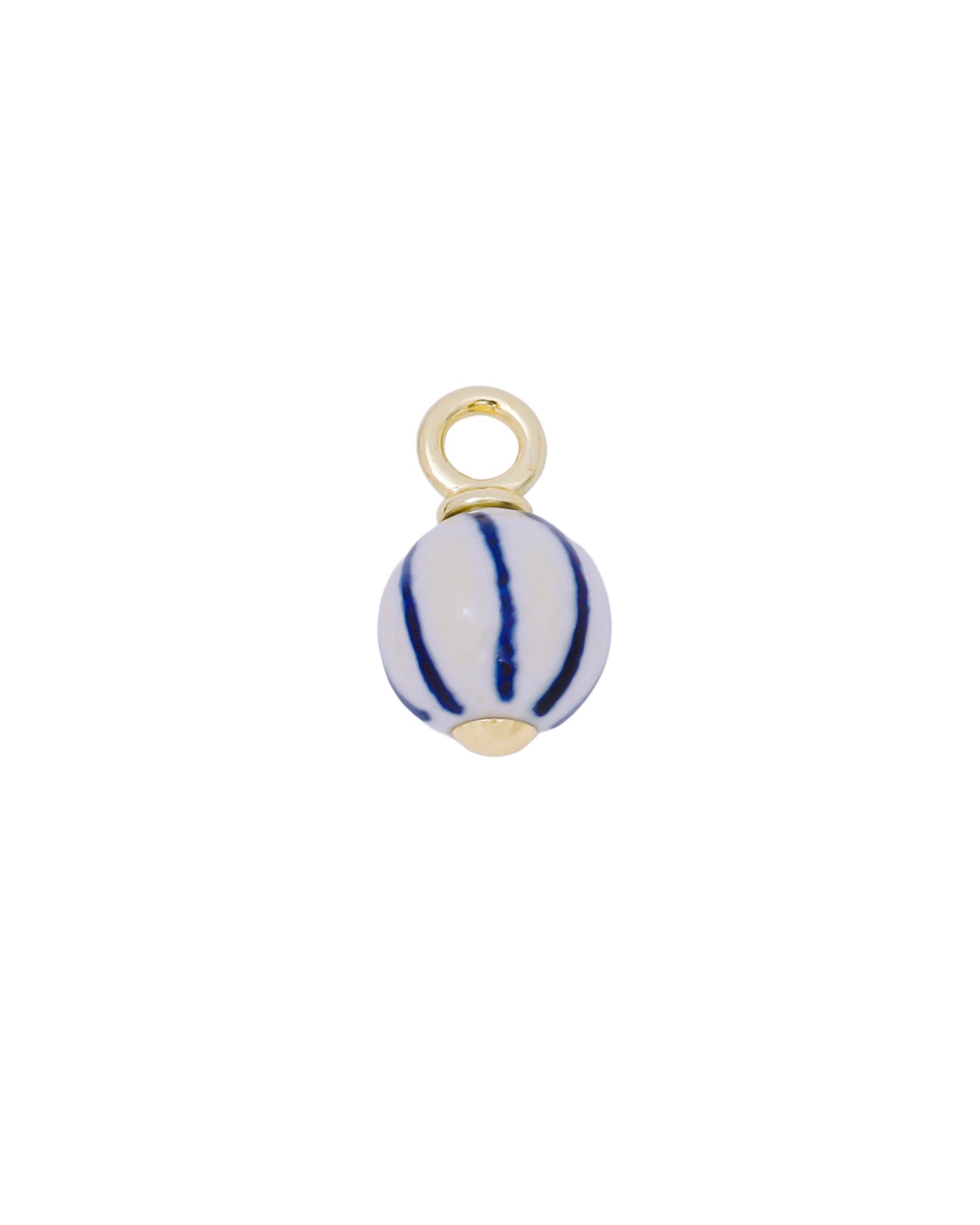 Blue Stripe Ceramic Charm