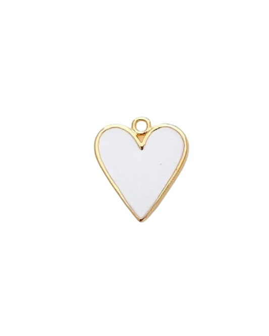 White Heart Charm