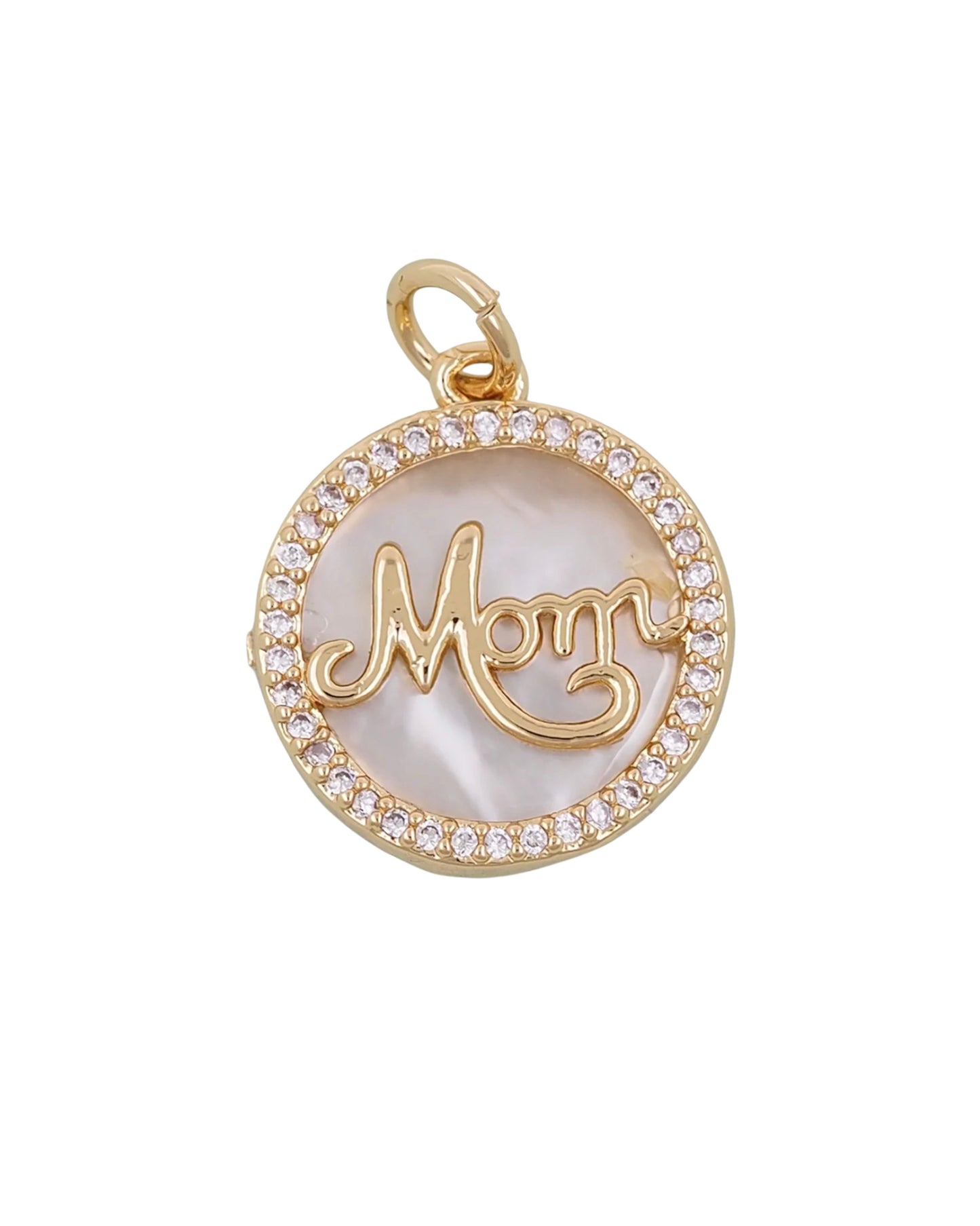 Circle Pearl Mom Charm