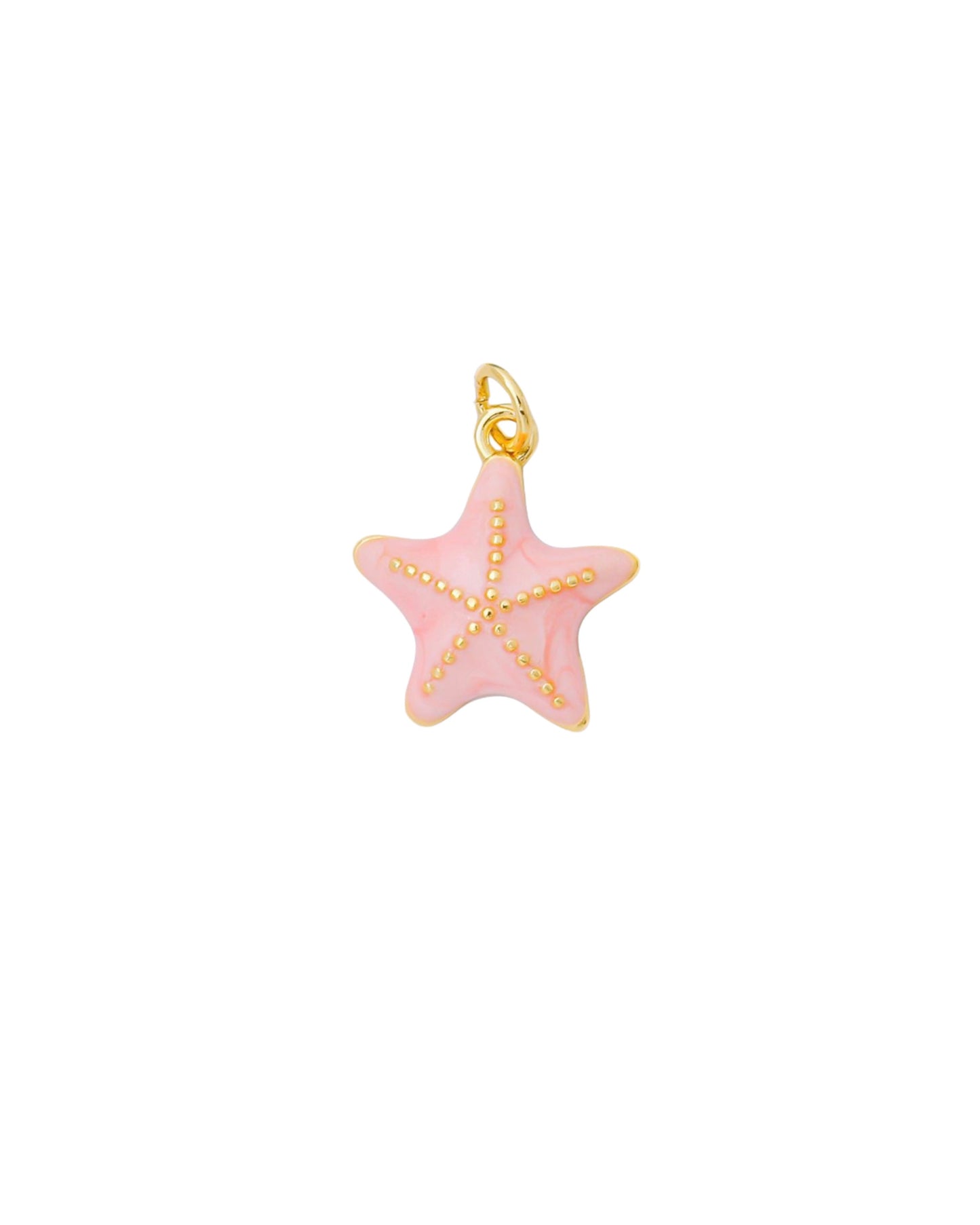 Pink and Gold Starfish Charm