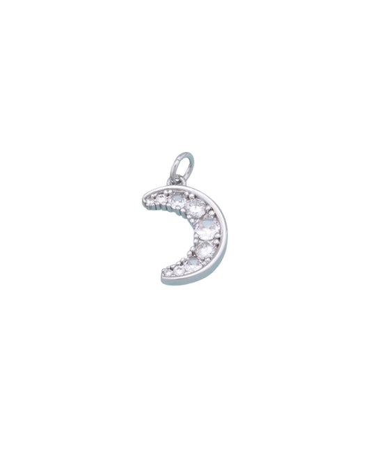 Silver Glimmer Moon Charm