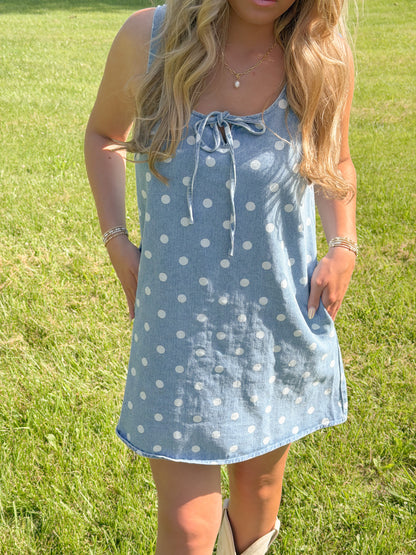 Americana Dot Denim Dress