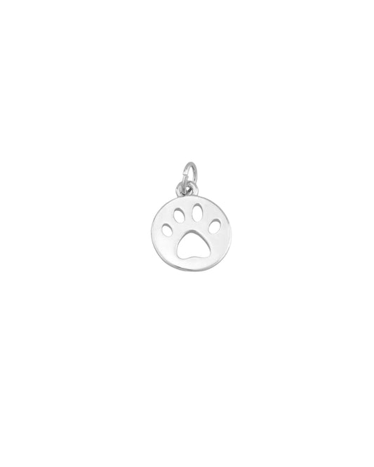 Silver Circle Paw Charm