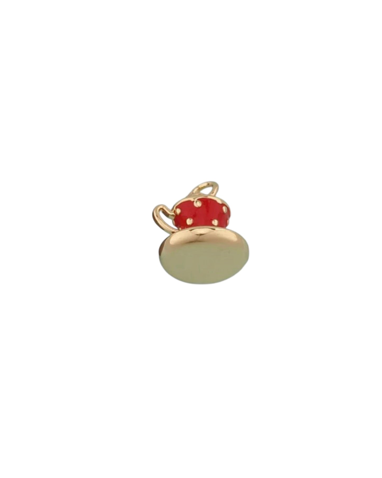 Red Polka Dot Tea Cup Charm