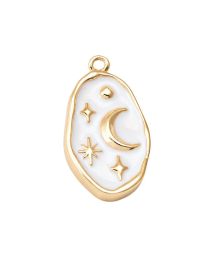 White Moon & Stars Charm