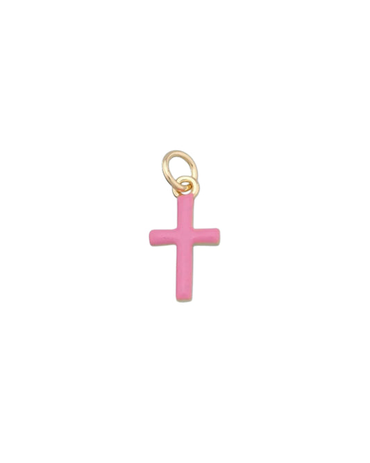Pink Cross Charm