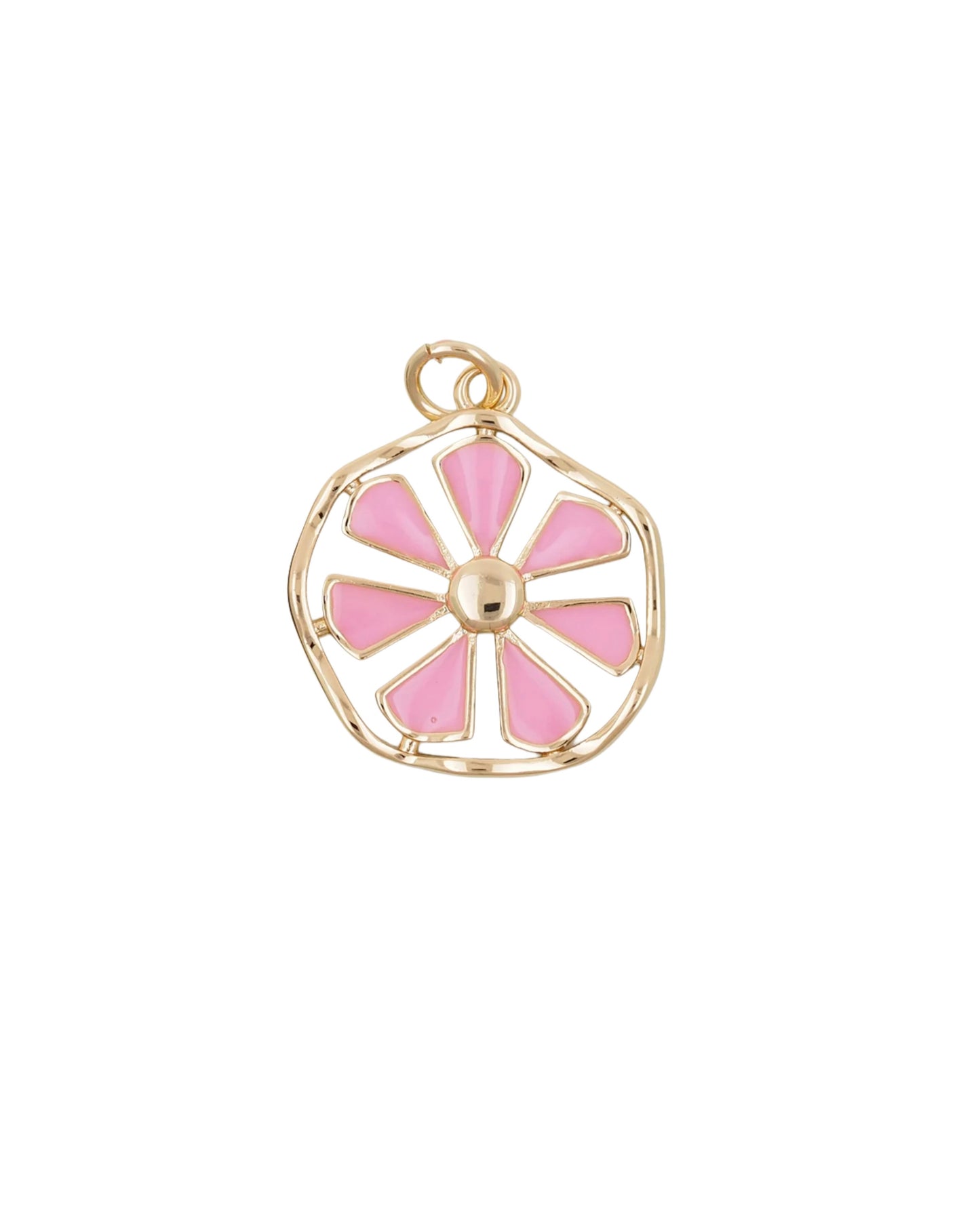 Pink Circle Daisy Charm