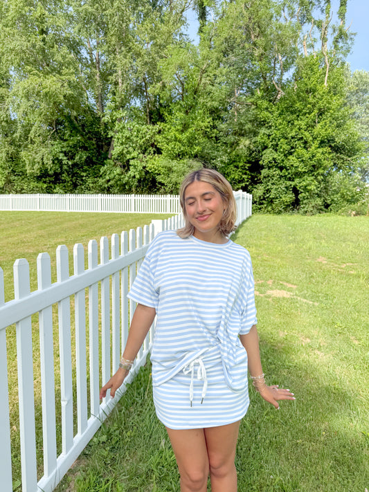 Light Blue Striped Set