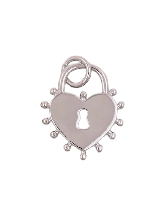 Silver Heart Lock Charm