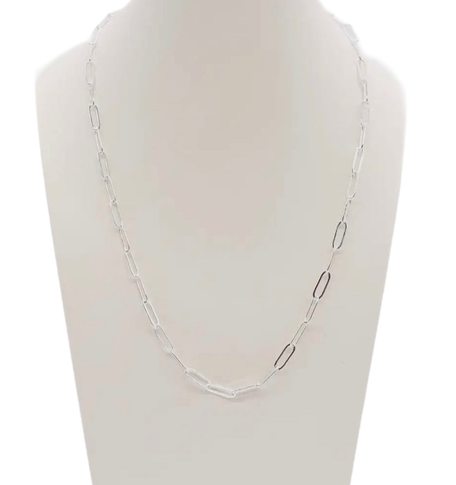 Silver Paperclip Necklace