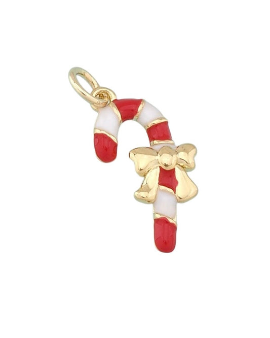 Candy Cane Bow Charm