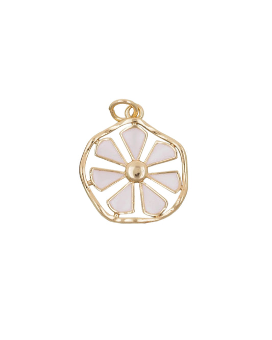 White Circle Daisy Charm