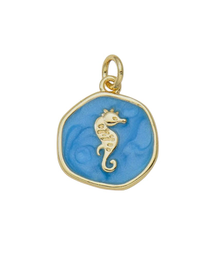 Blue Seahorse Charm