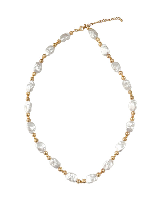 Chunky Pearl and Gold Necklace